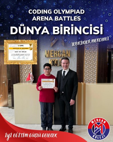 Malatya Mercan Koleji öğrencisi dünya Birincisi oldu