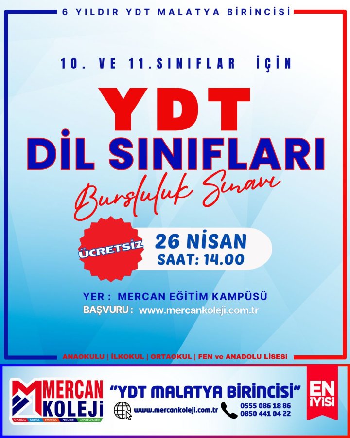 YDT Dil Sınıfları Bursluluk Sınavı